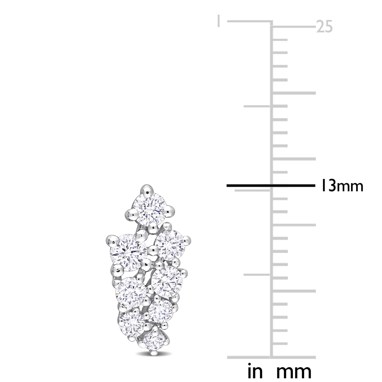 Round Cut Cubic Zirconia in 925 Sterling Silver Earrings 7