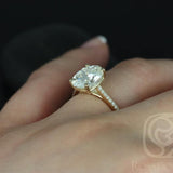 Stunning 3.0 CT Oval Moissanite Engagement Ring with Pave Design 5