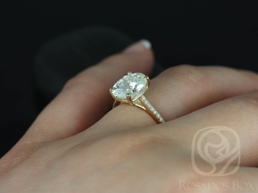 Stunning 3.0 CT Oval Moissanite Engagement Ring with Pave Design 5