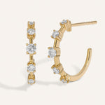 Classic 0.30 TCW Round Cut Moissanite Dainty Huggies Earrings in Gold 1