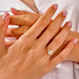 1.50 CT Oval Cut Moissanite Bridal Ring Set with Marquise & Round Wedding Bands 7