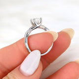 Stunning 1 CT Cushion Moissanite Engagement Ring With Solitaire Design 4