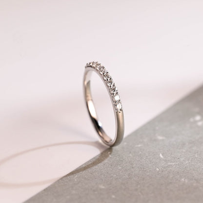 Stunning 0.2 TCW Round Moissanite Stones Half Eternity Wedding Bands 5