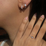 0.80 TCW Round Cut Moissanite Huggies Earrings in Gold 2