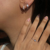 0.80 TCW Round Cut Moissanite Huggies Earrings in Gold 2