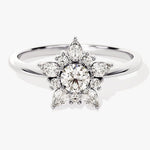 Stunning 0.25 CT Round Moissanite Engagement Ring with Floral Design 3
