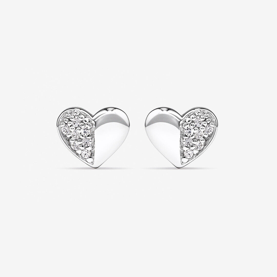 Round Cut Cubic Zirconia in 925 Sterling Silver Earrings 2