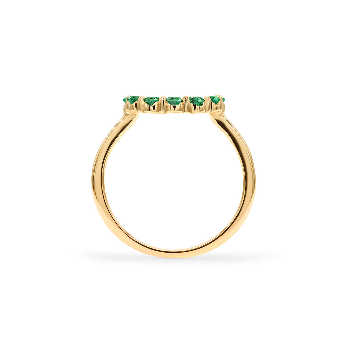 0.36 TCW Round Emerald Lab Made Diamond-May Birthstone Engagement Ring 4