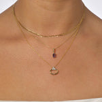 0.20 CT Round Moissanite Diamond Horsebit Pendant Necklace in Solid Gold 6