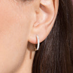 Stunning 1.0 TCW Baguette Cut Moissanite Huggies Earrings in Gold 4