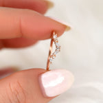 Stunning 0.15 TCW Marquise & Round Stones Curved Wedding Bands 4