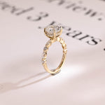 Stunning 1.0 - 2.0 CT Oval Moissanite Engagement Ring with Pave & Hidden Halo Design 7