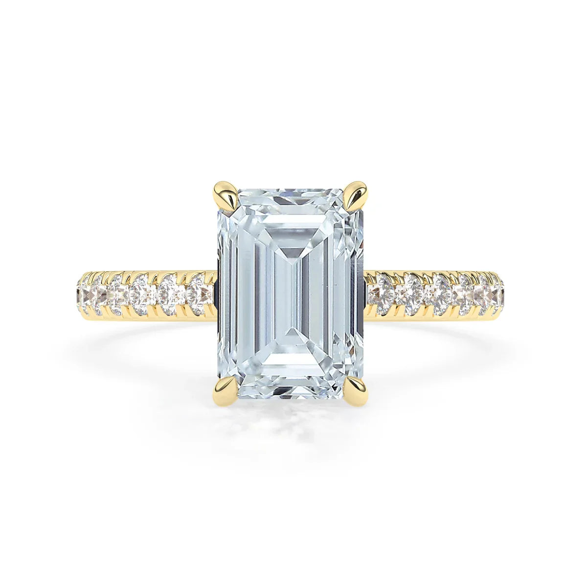 Stunning 3.0 CT Emerald Moissanite Engagement Ring with Double Hidden Halo & Pave Design 1