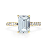 Stunning 3.0 CT Emerald Moissanite Engagement Ring with Double Hidden Halo & Pave Design 1