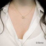 1.50 CT Round Moissanite Diamond Double Circle Pendant Necklace in Solid Gold 6
