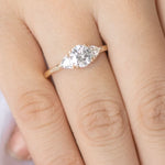 Stunning 1 CT Round Moissanite Engagement Ring With Three Stone Design 6