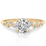 Stunning 1.0- 2.0 CT Round Moissanite Engagement Ring with Cluster Design 1