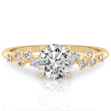 Stunning 1.0- 2.0 CT Round Moissanite Engagement Ring with Cluster Design 1