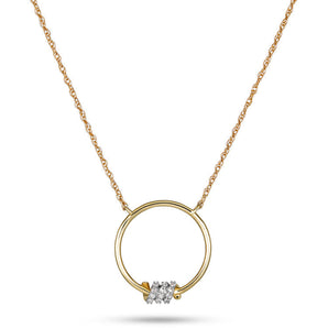 0.20 CT Round Moissanite Diamond Twinkling Twine Pendant Necklace in Solid Gold