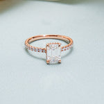 Stunning 1.0 - 2.0 CT Emerald Moissanite Engagement Ring With Hidden Halo Design 5