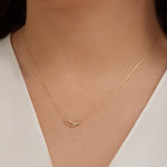 0.30 CT Round Moissanite Diamond Linked Up Pendant Necklace in Solid Gold 1