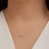 0.30 CT Round Moissanite Diamond Linked Up Pendant Necklace in Solid Gold 1