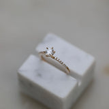 0.50 CT Round Cut Pave CVD E/VS1 Diamond Engagement Ring 6