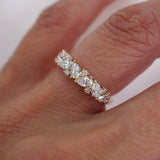 Stunning 0.4 TCW Pear and Round Moissanite Stones in Half Eternity Wedding Band 3