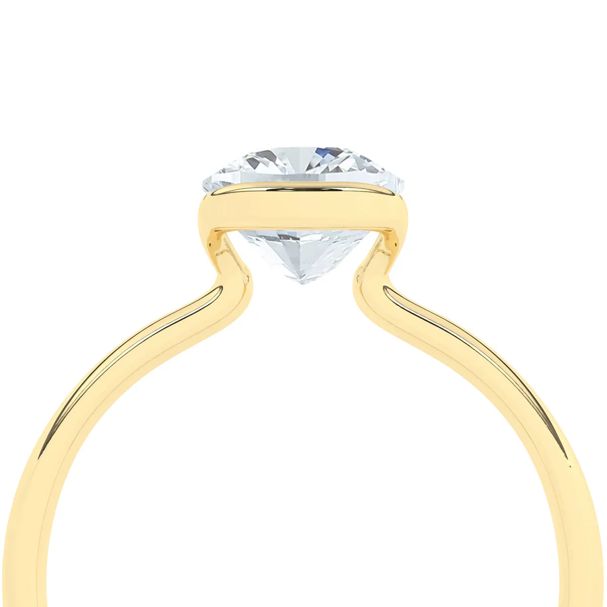 Stunning 2.0 CT Cushion Moissanite Engagement Ring with Half Bezel Design 4