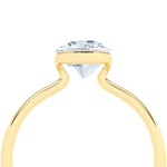 Stunning 2.0 CT Cushion Moissanite Engagement Ring with Half Bezel Design 4