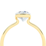 Stunning 2.0 CT Cushion Moissanite Engagement Ring with Half Bezel Design 4