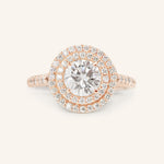 Stunning 1.0 CT Round Moissanite Engagement Ring with Double Halo & Pave Design 3