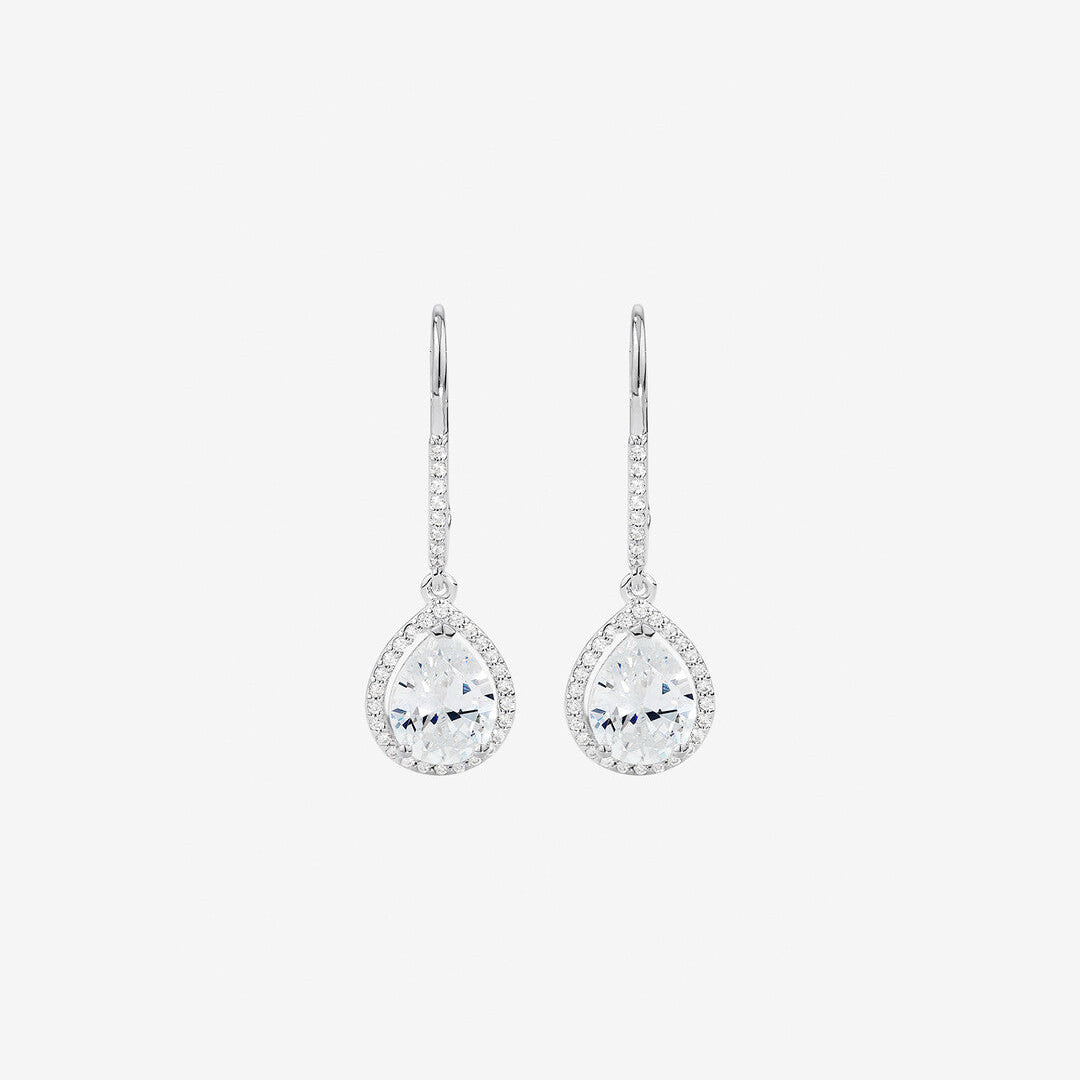Round Cut Cubic Zirconia in 925 Sterling Silver Earrings 2
