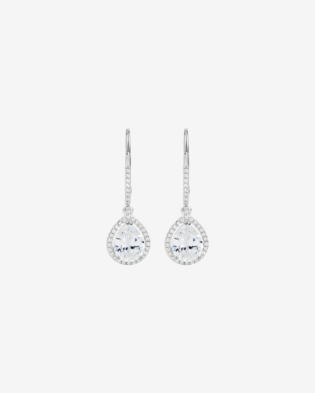 Round Cut Cubic Zirconia in 925 Sterling Silver Earrings 2