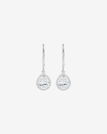 Round Cut Cubic Zirconia in 925 Sterling Silver Earrings 2