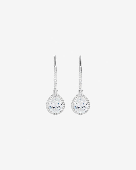 Round Cut Cubic Zirconia in 925 Sterling Silver Earrings 2