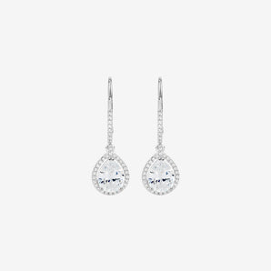 Round Cut Cubic Zirconia in 925 Sterling Silver Earrings