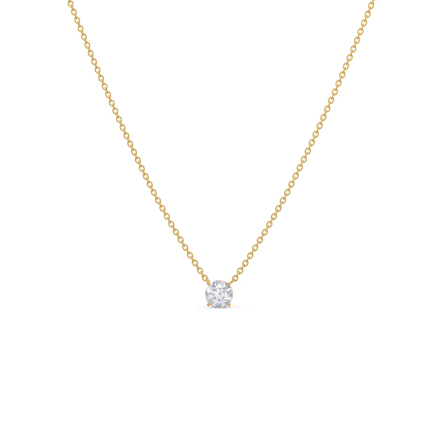 1.0 CT Round Shape Moissanite Diamond Solitaire Pendant Necklace in Solid Gold 3