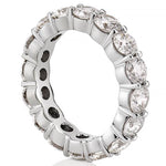 Stunning 3.75 CT Round Moissanite Stones Share Prongs Wedding Bands 4