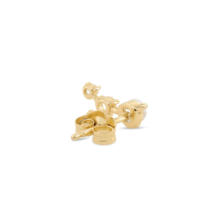 0.40 TCW Round Cut Moissanite Climber Earrings in Gold 3