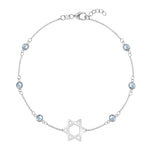 1.50 TCW Round Aquamarine Lab Made Diamond- March Birthstone Star Bracelet 4
