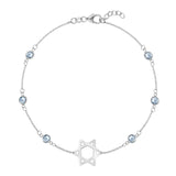 1.50 TCW Round Aquamarine Lab Made Diamond- March Birthstone Star Bracelet 4