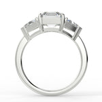 Stunning 2.0 CT Asscher Moissanite Engagement Ring with Three Stone Design 6