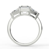 Stunning 2.0 CT Asscher Moissanite Engagement Ring with Three Stone Design 6