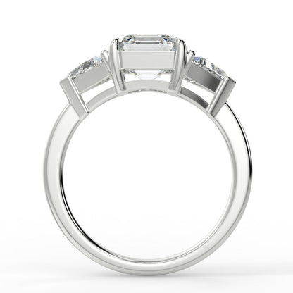Stunning 2.0 CT Asscher Moissanite Engagement Ring with Three Stone Design 6