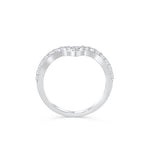 Stunning 0.2 TCW  Round Moissanite Stones in Curved Wedding Bands 3