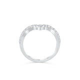 Stunning 0.2 TCW  Round Moissanite Stones in Curved Wedding Bands 3