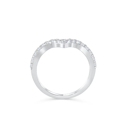 Stunning 0.2 TCW  Round Moissanite Stones in Curved Wedding Bands 3