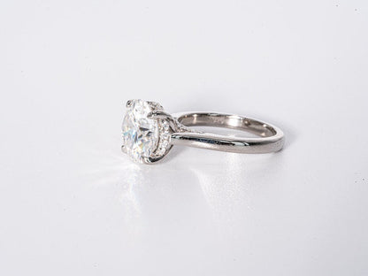 Stunning 2.25 CT Round Moissanite Engagement Ring with Hidden Halo Design 2