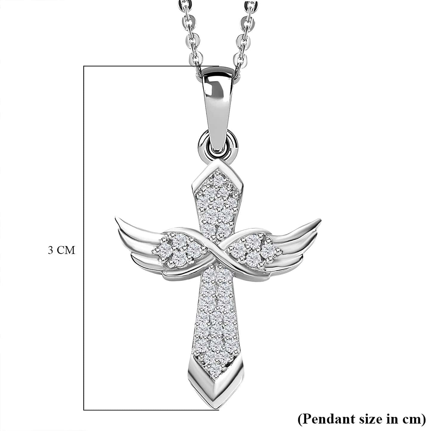 Round Cut Cubic Zirconia in 925 Sterling Silver Necklace 6